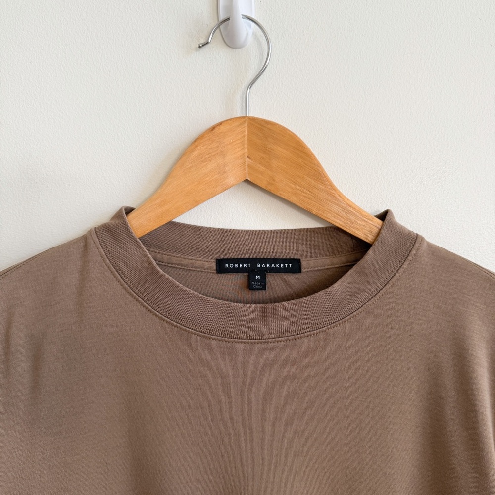 ROBERT BARAKETT • Georgia Long Sleeve T-shirt In Shitake - Picture 5 of 13